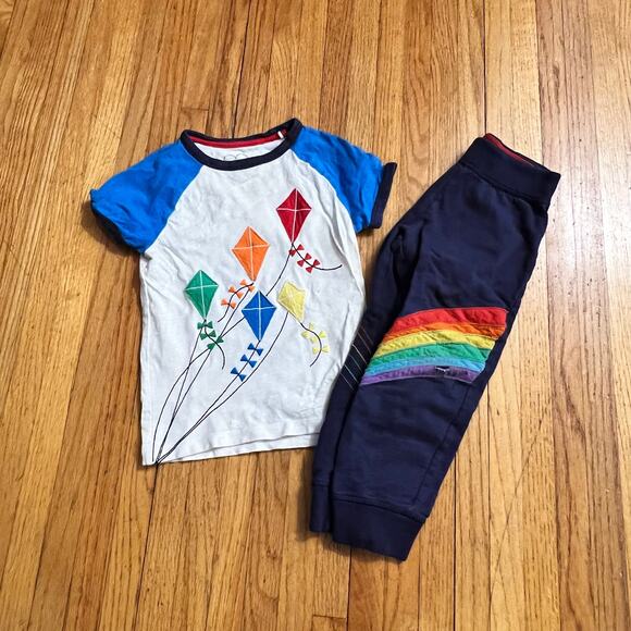 Little Bird Set Kids 4-5 X Small Rainbow Pants Tshirt ** - Picture 1 of 6